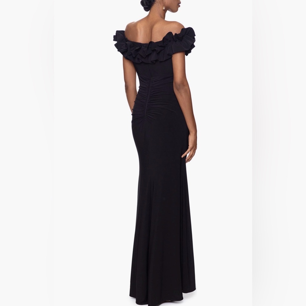 Xscape Black Strapless Ruffle Dress - Picture 2 of 10